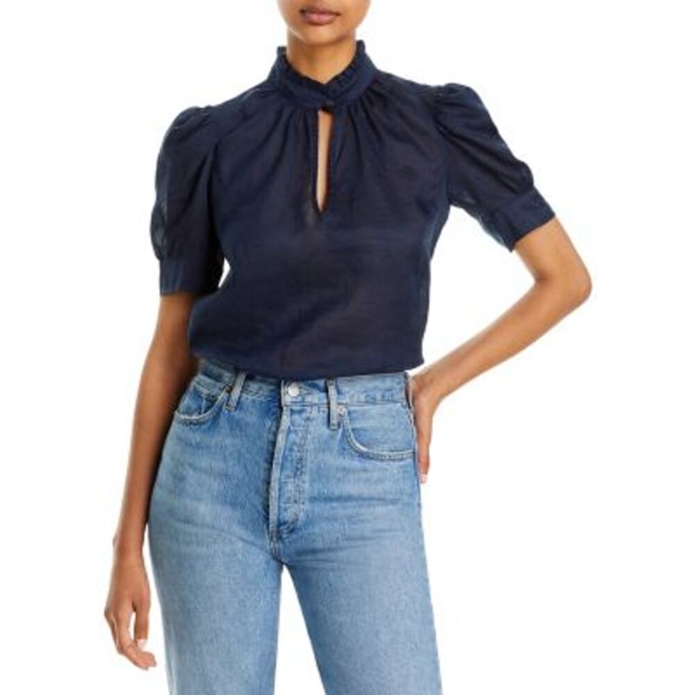 Frame Ruffle Collar Inset Lace Blouse Womens Size XS